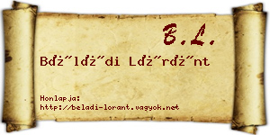Béládi Lóránt névjegykártya
